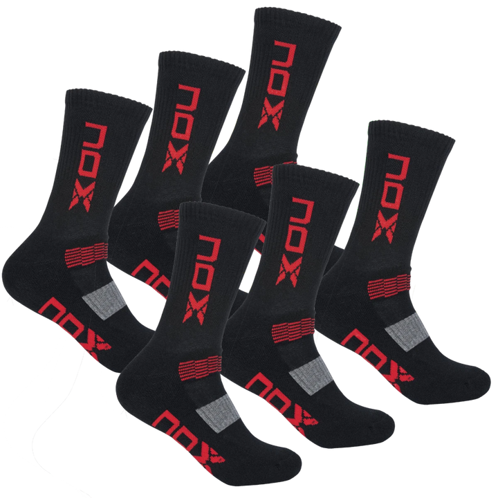 Technical crew socks in black/red