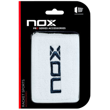 1 Pair NOX sports wristbands in white/navy blue