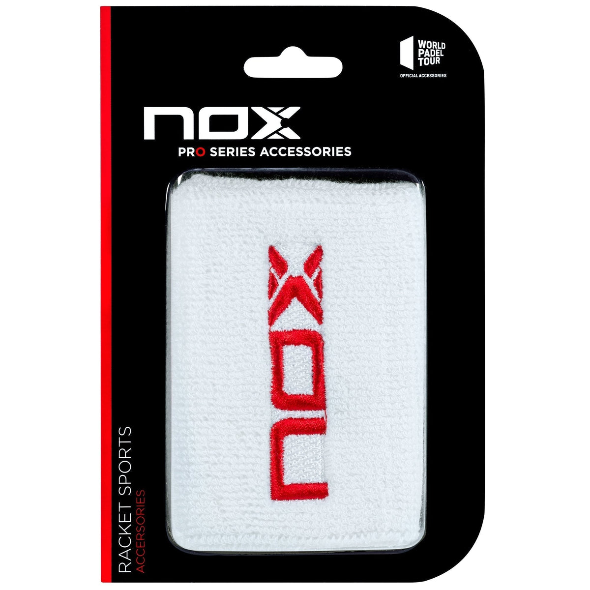 1 Pair NOX sports wristbands in white/red