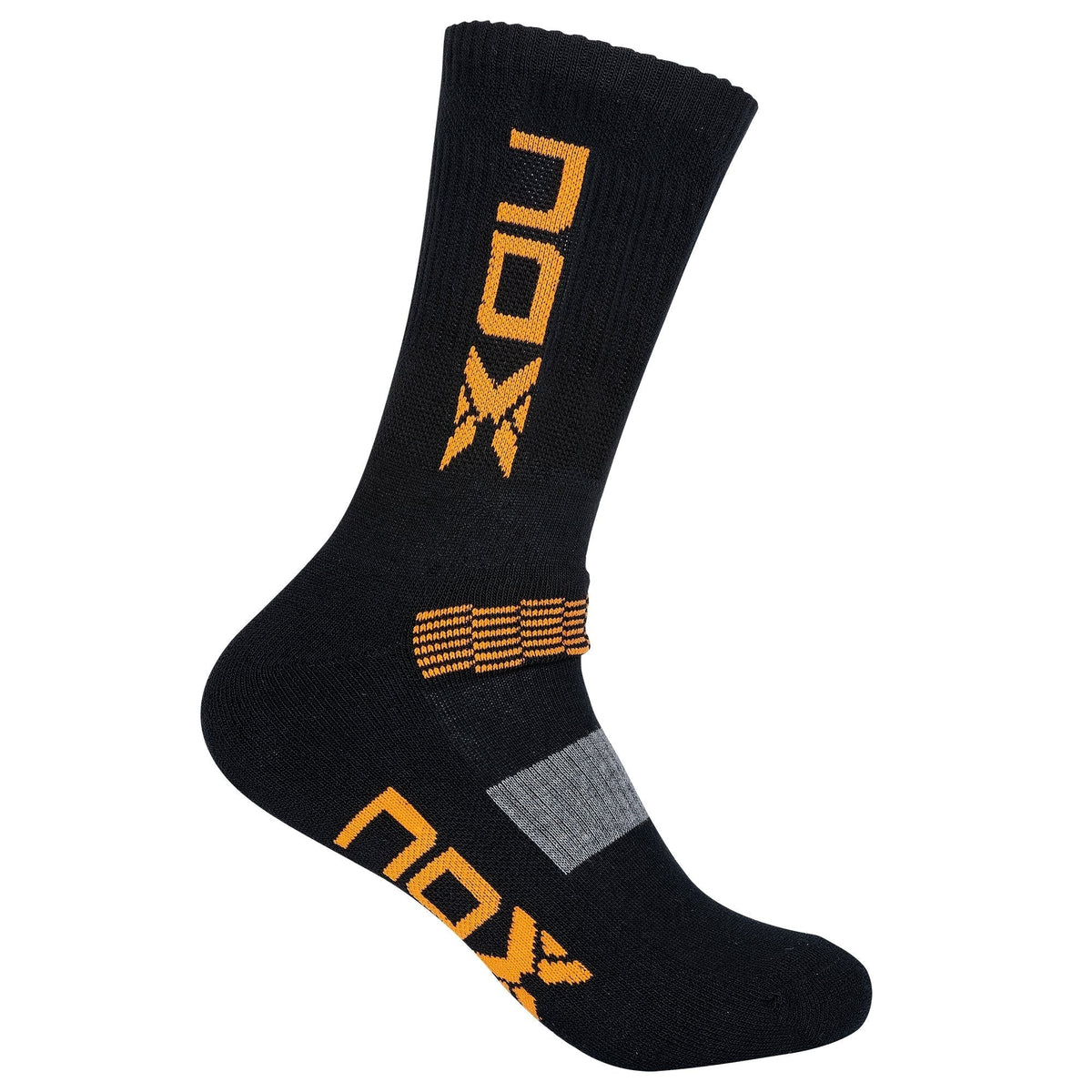 technical crew socks in black/orange