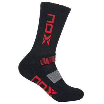 Technical crew socks in black/red