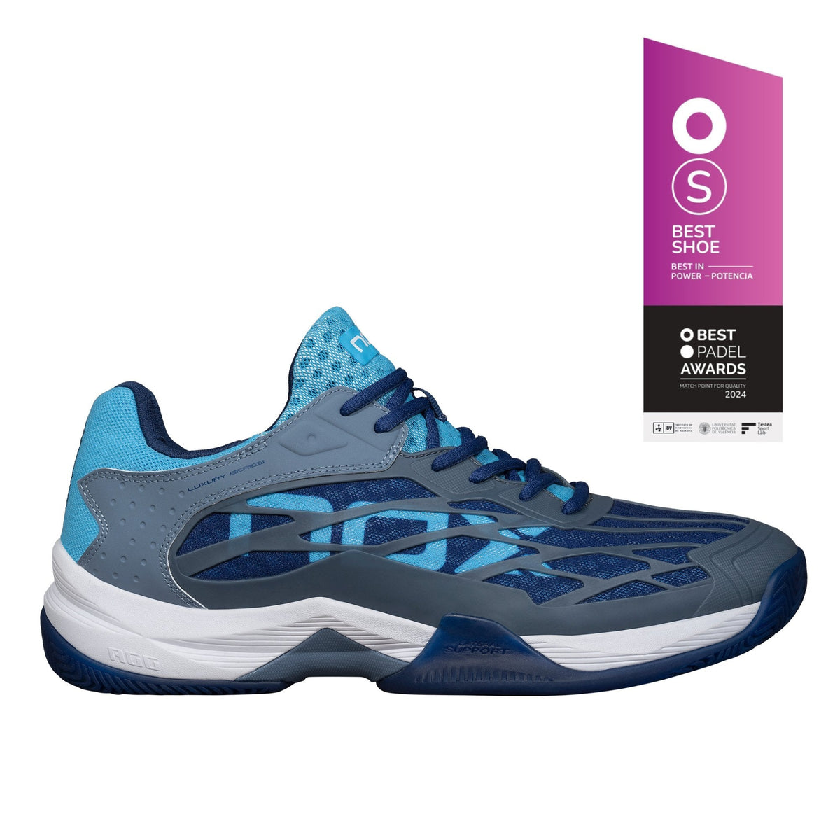 AT10 LUX Stone/Bonnie Blue Padel Shoes