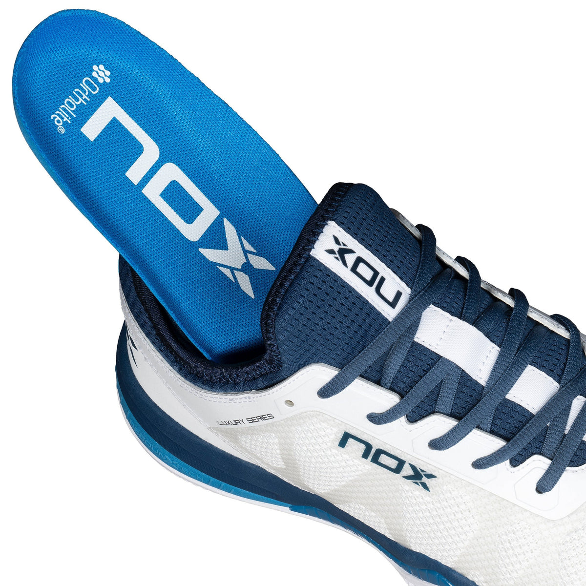 Padel shoes NERBO WHITE/BLUE SWEDISH